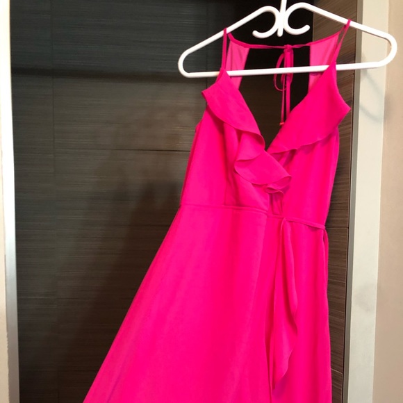Chiffon Maxi Dress - Hot Pink - Picture 5 of 7